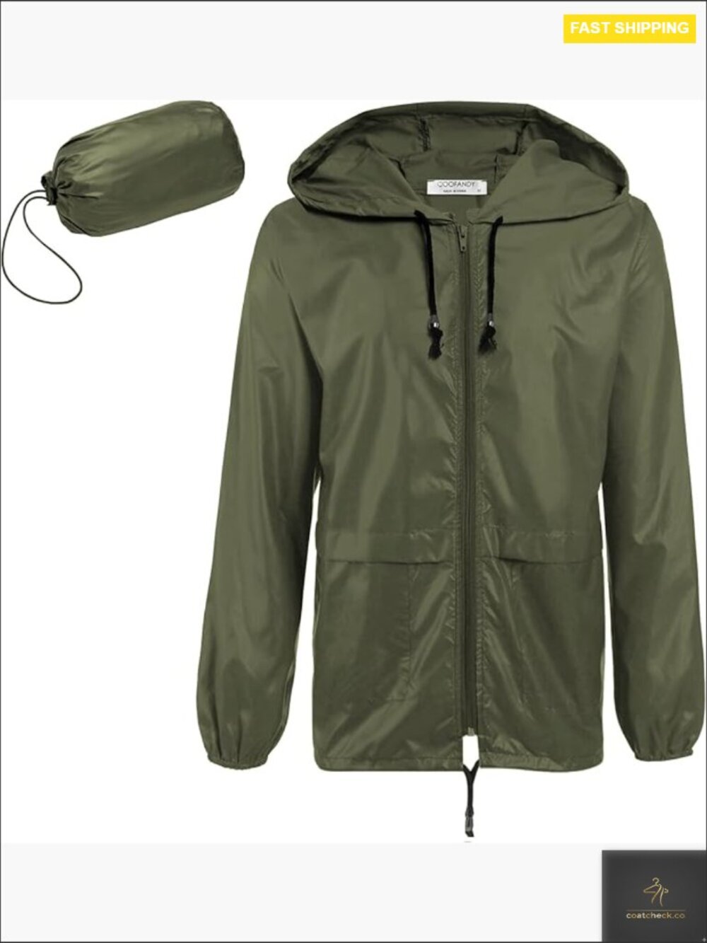 Packable Rain Jacket Lightweight Waterproof Hooded Outdoor Rain Gear Travel